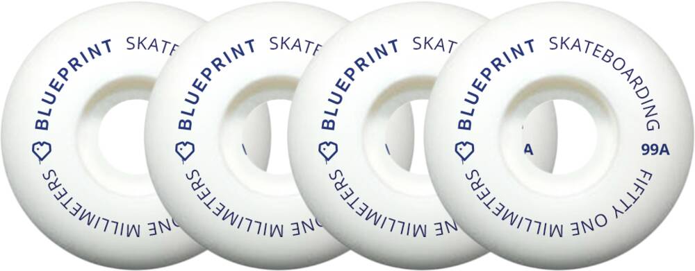 Blueprint Mini Heart Kolečka pro skateboard 4-Souprava (51mm|Bílá)