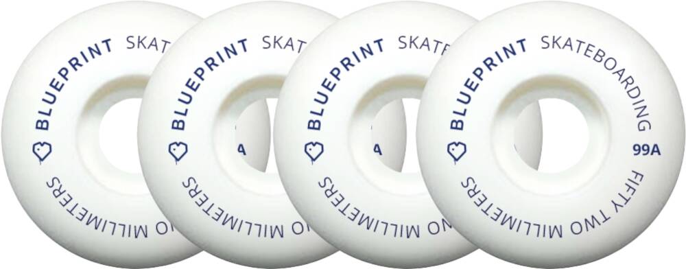 Blueprint Mini Heart Kolečka pro skateboard 4-Souprava (52mm|Bílá)