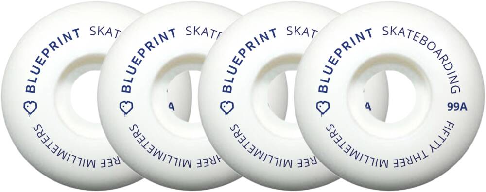 Blueprint Mini Heart Kolečka pro skateboard 4-Souprava (53mm|Bílá)