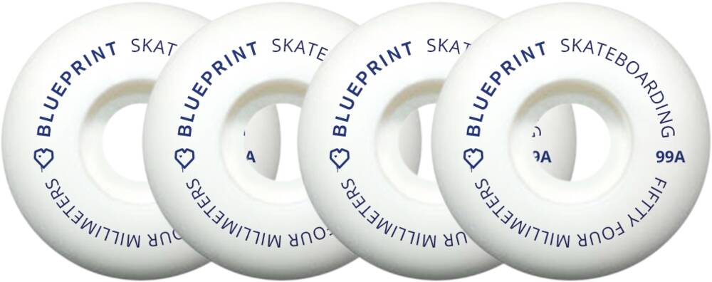 Blueprint Mini Heart Kolečka pro skateboard 4-Souprava (54mm|Bílá)