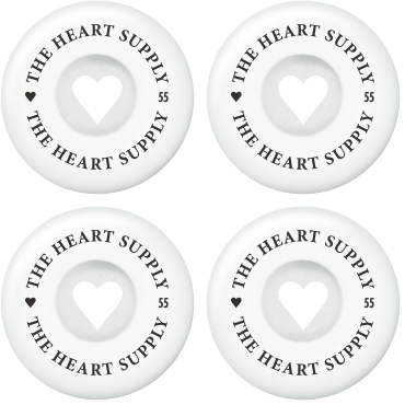 Heart Supply Clean Heart Kolečka Na Skate 4-Balení (55mm|Bílá/Černá)