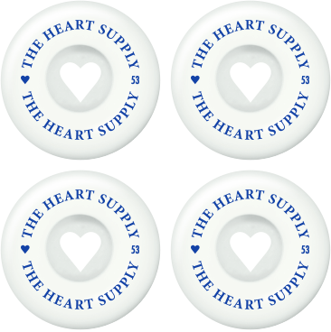 Heart Supply Clean Heart Kolečka Na Skate 4-Balení (53mm|Bílá/Modrá)
