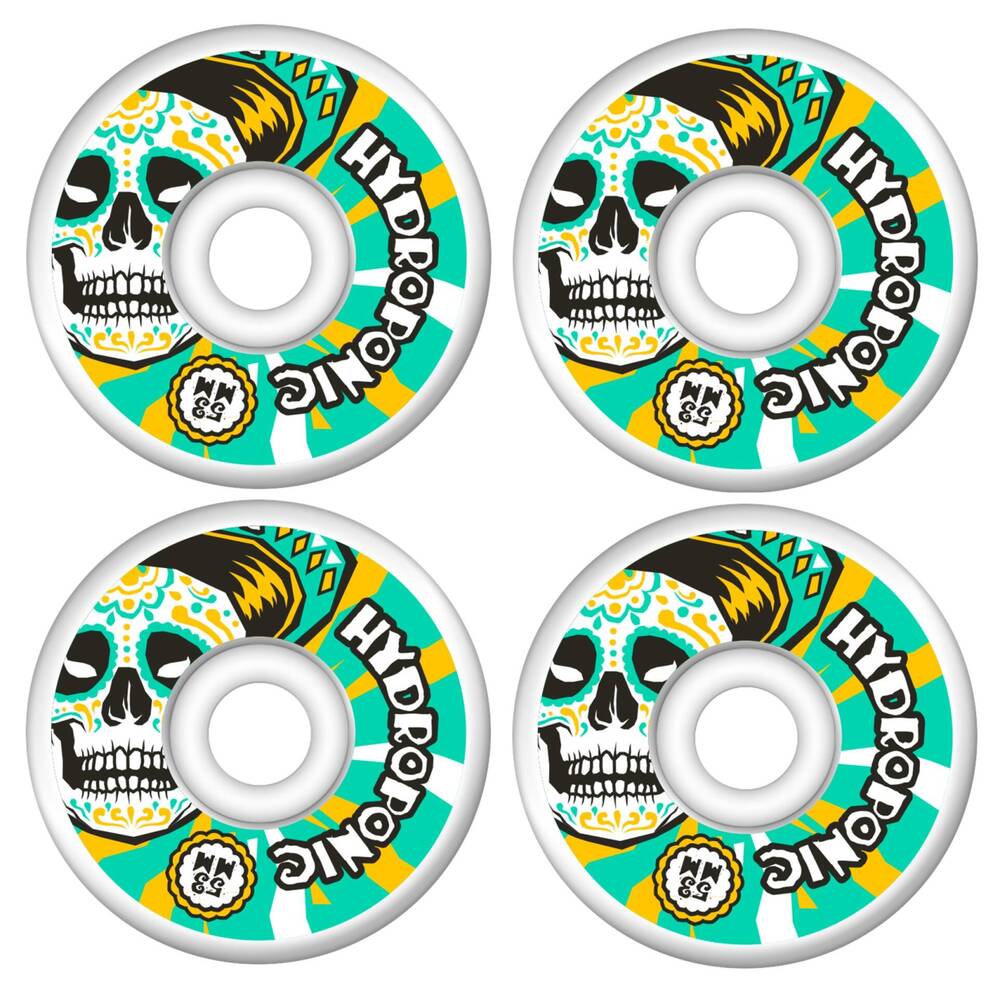 Hydroponic Mexican Skull 2.0 Kolečka pro skateboard 4-Souprava (53mm|Bílá/Zelená)
