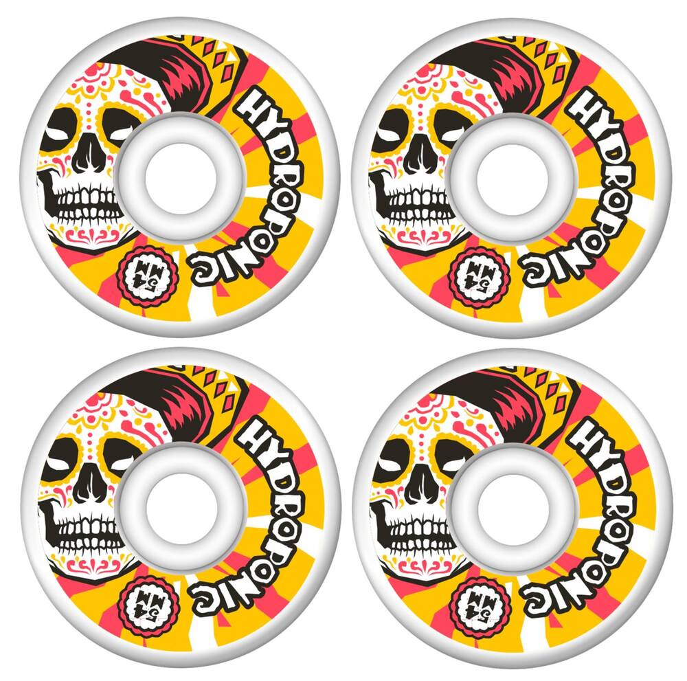 Hydroponic Mexican Skull 2.0 Kolečka pro skateboard 4-Souprava (54mm|Bílá/Oranžová)