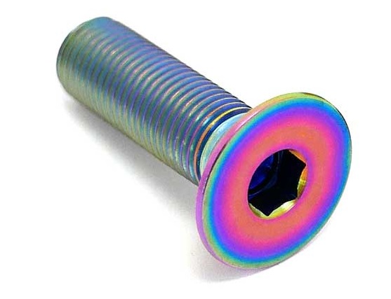 TLC Solid Titanium BMX Crank Spindle šroub (Rainbow)