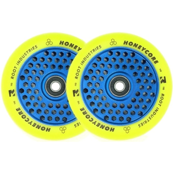 Kolečka Root Limited Honeycore 110mm 2ks Blue/Yellow