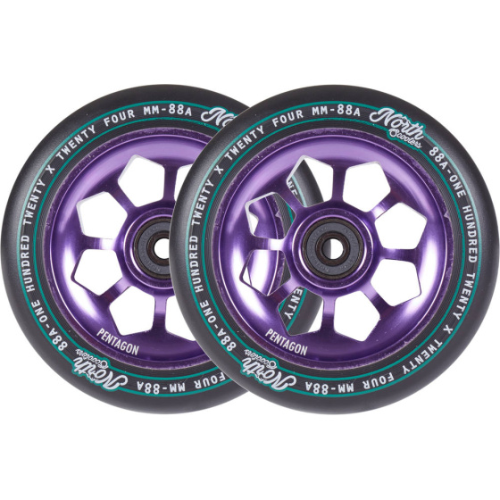 Kolečka North Pentagon 120mm fialová 2ks