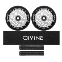 Set 2ks koleček Divine 110 mm Light Core stříbrné + Divine griptape + Divine gripy