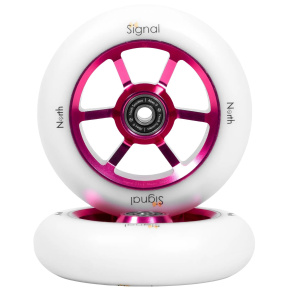 North Scooters Signal Kolečka Na Freestyle Koloběžku 2-balení (115mm|Magenta / White) North Scooters Signal Kolečka Na Freestyle Koloběžku 2-balení (115mm|Magenta / White)