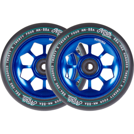 Kolečka North Pentagon 120mm modrá 2ks