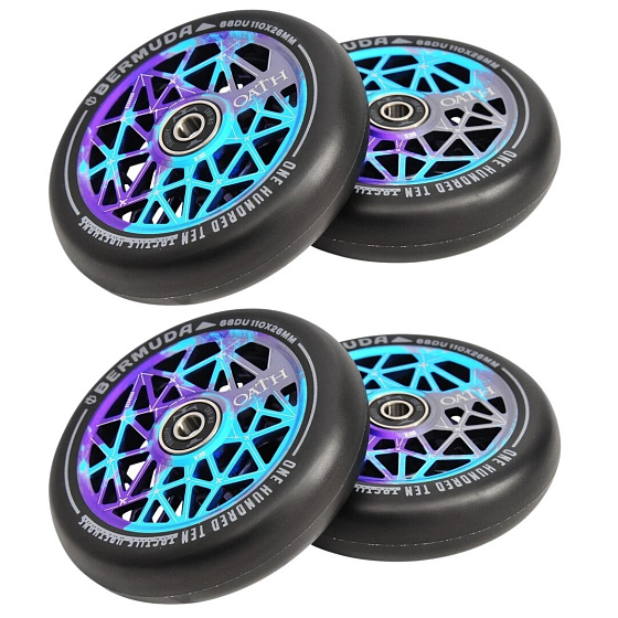 Balení 1+1 Kolečka Oath Bermuda 110mm Blue/Purple/Titanium 4ks