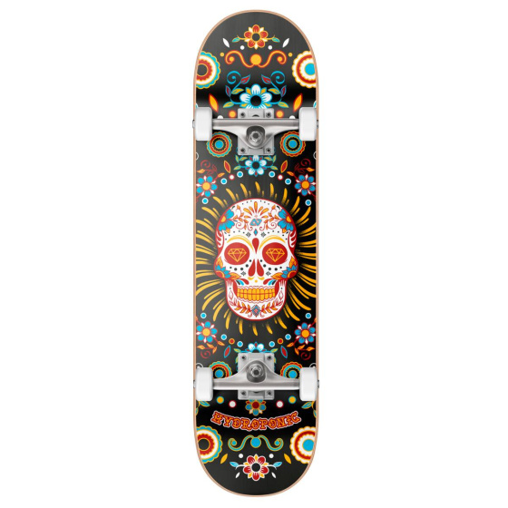 Skateboard Hydroponic Mexican 8.125" Black Skull