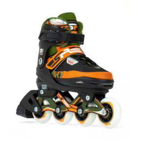 SFR Pixel Adjustable Children's Inline Skates - Green/Orange - UK:4J-7A EU:37-40.5 US:M5-8