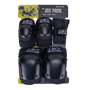 187 Killer Pads Adult Six Pack Set - S/M ADULT Black 187 Killer Pads Adult Six Pack Set - S/M ADULT Black