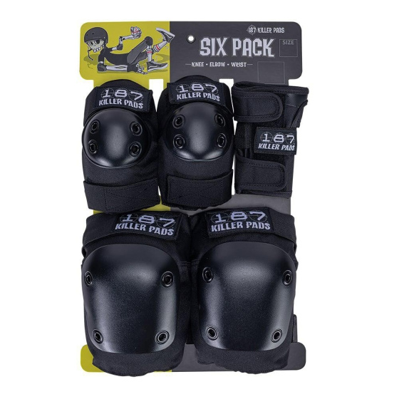 187 Killer Pads Adult Six Pack Set - S/M ADULT Black