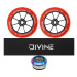 Set 2ks koleček Divine 110 mm Spoked červené + Divine griptape + Divine headset