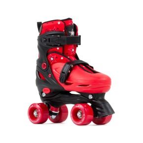 SFR Nebula Adjustable Children's Quad Skates - Black / Red - UK:1J-4J EU:33-37 US:M2-5