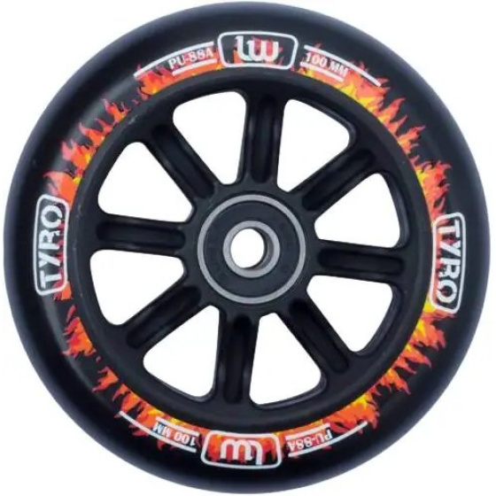 Kolečko Longway Tyro Nylon Core 100mm Black/Fire Flame
