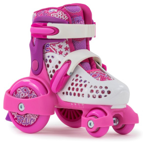 SFR Stomper Adjustable Children's Quad Skates - Pink / White - UK:6J-9J EU:23-27 US:M7J-10J