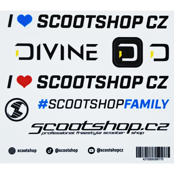 List samolepek Scootshop.cz X Divine S