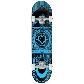 Skateboard Blueprint Home Heart 7.75" Black/Blue