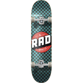 RAD Checkers Progressive Skateboard Komplet (7.25"|Černá/Tyrkysová)