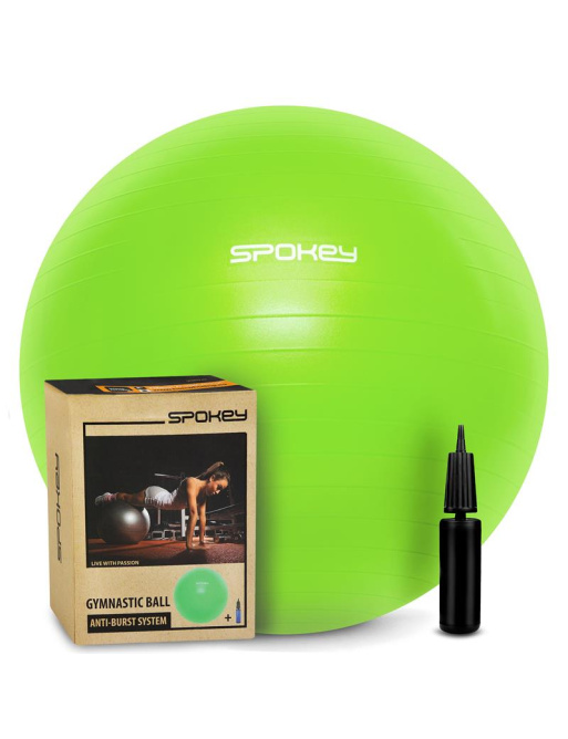 Spokey FITBALL III  - Gymnastický míč 65 cm včetně pumpičky, zelený  ( bez orig. kartónu )