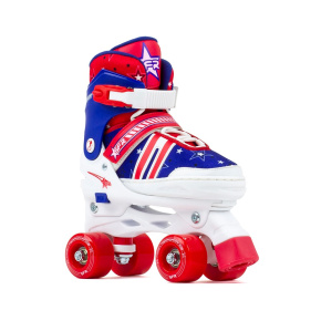 SFR Spectra Adjustable Children's Quad Skates - Blue / Red - UK:1J-4J EU:33-37 US:M2-5
