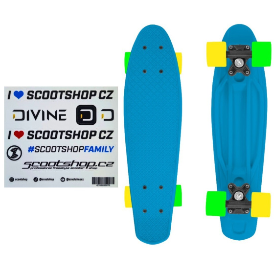 Set List samolepek + Skateboard FIZZ BOARD Blue