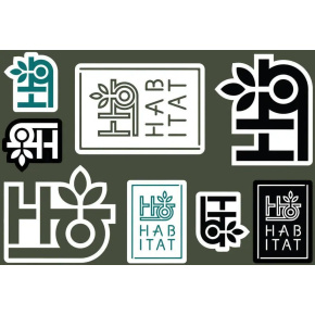 Habitat Logo Sticker Sheet (Černá)