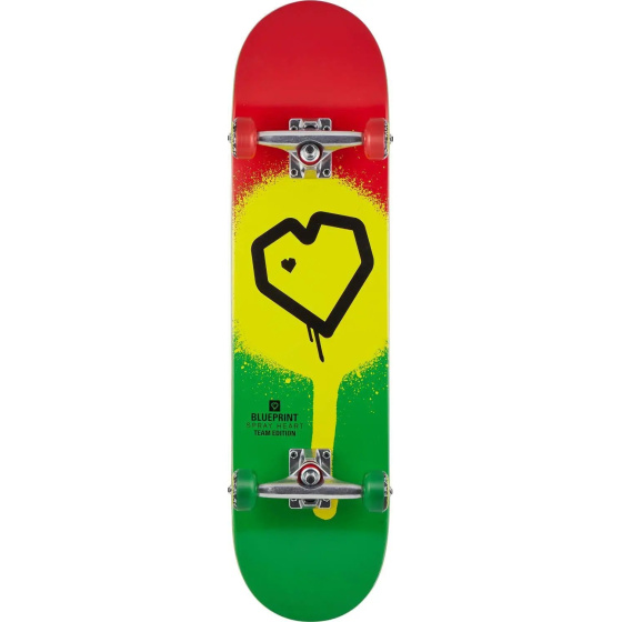 Blueprint Spray Heart V2 Skateboard Komplet (8"|Rasta)