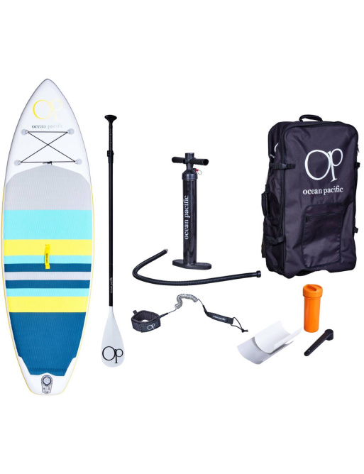 Ocean Pacific Sunset All Round 9'6 Inflatable Paddle Board (Bílá/Šedá/Žlutá)