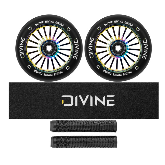 Set 2ks koleček Divine 110 mm Turbo neochrome + Divine griptape + Divine gripy