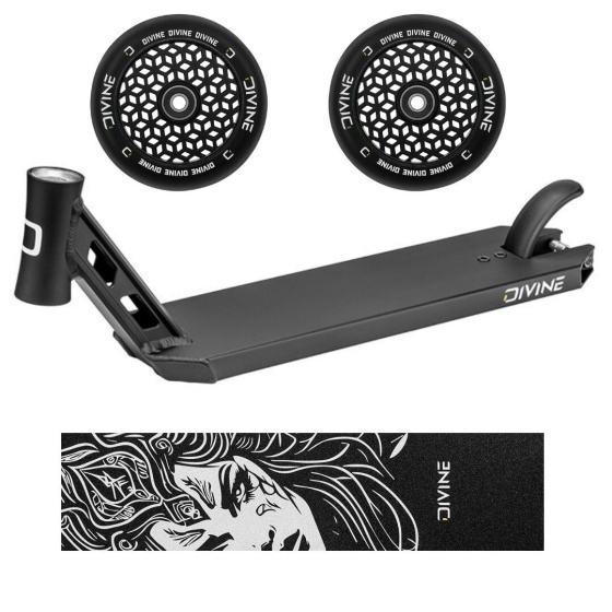 Set Deska Divine Park černá + 2ks koleček Divine 110 mm Light černé + Divine Nyx griptape