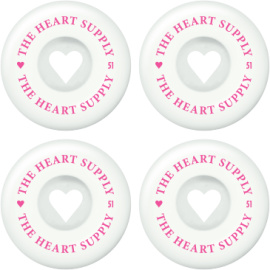 Heart Supply Clean Heart Kolečka Na Skate 4-Balení (51mm|Bílá/Růžová)