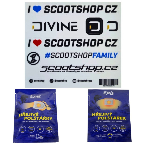 Set List samolepek + hřejivé polšářky na nohy + na oblečení