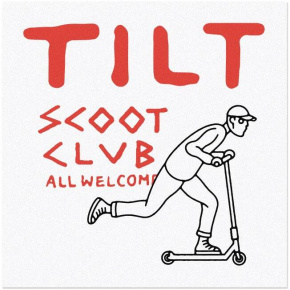 Samolepka Tilt Scoot Club Bílá