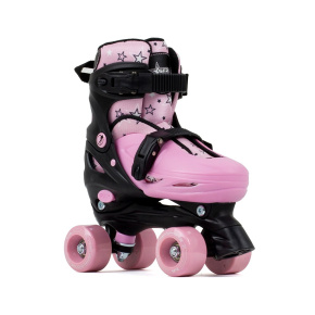SFR Nebula Adjustable Children's Quad Skates - Black / Pink - UK:1J-4J EU:33-37 US:M2-5